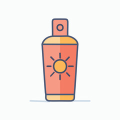 Sunblock spray bottle icon. Summer protection, sun safety, healthy skin.  Enjoy the sun responsibly.