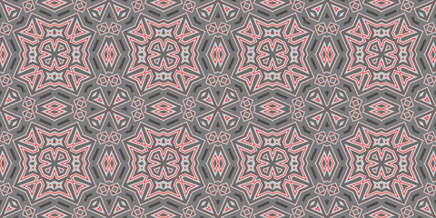 Seamless pattern banner gray and red. Merry Christmas. Happy New Year. Red woven pattern
