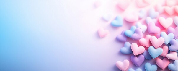 Heartfelt creativity layered pastel hearts on gradient paper