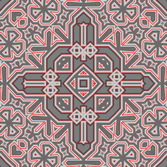 Seamless pattern gray and red. Christmas pattern gray and red. Merry Christmas. Happy New Year.