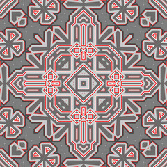Seamless pattern gray and red. Christmas pattern gray and red. Merry Christmas. Happy New Year.