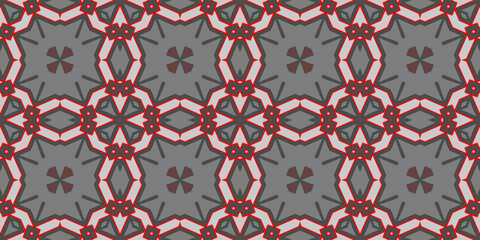 Seamless pattern banner gray and red. Merry Christmas. Happy New Year. Red woven pattern