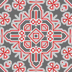 Seamless pattern gray and red. Christmas pattern gray and red. Merry Christmas. Happy New Year.