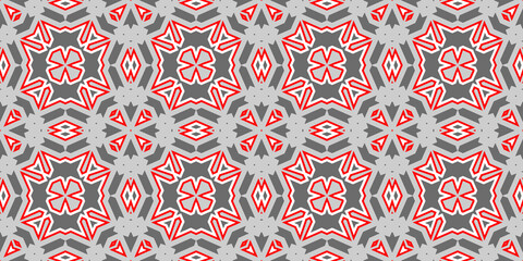 Seamless pattern banner gray and red. Merry Christmas. Happy New Year. Red woven pattern