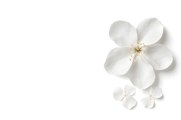 Fototapeta premium White frangipani flower top view isolated on white background