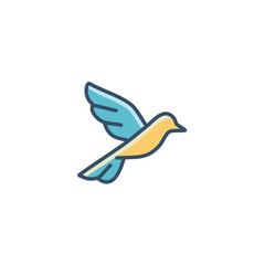 Flying bird icon design. Simple bird graphic; symbolizes freedom, hope, and peace.  Perfect for logo or app.