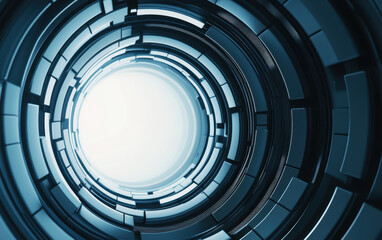 Obraz premium high tech centrifuge in operation, showcasing futuristic design with circular patterns and bright center. image conveys sense of advanced technology and motion