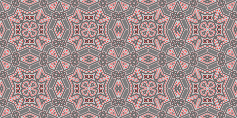 Seamless pattern banner gray and red. Merry Christmas. Happy New Year. Red woven pattern