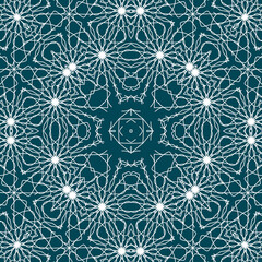 Christmas seamless pattern. Christmas background blue. Snowflake pattern. Happy New Year