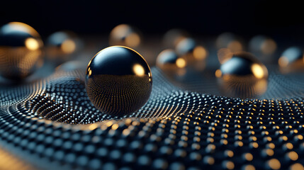 Abstract 3d rendering of geometric shapes. Modern background design with spheres