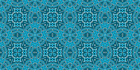 Seamless pattern banner blue and white. Merry Christmas. Happy New Year. Frost and snowflakes pattern