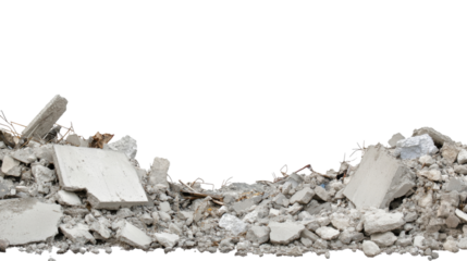 Broken rubble betona, isolated on transparent background