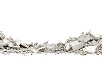 Broken rubble betona, isolated on transparent background