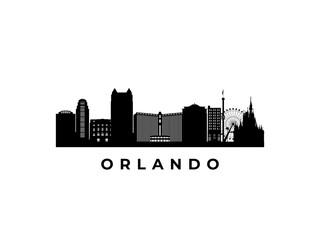 Vector Orlando skyline. Travel Orlando famous landmarks. Business and tourism concept for presentation, banner, web site.