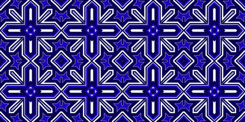 Seamless pattern banner blue and white. Merry Christmas. Happy New Year. Frost and snowflakes pattern