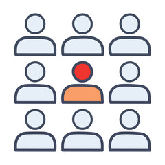 Unique individuality. Team unity with a standout leader.  Symbolizes distinction and collaboration.