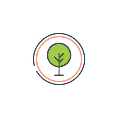 Green tree icon logo. Simple tree image; symbolizes growth, nature, and environmental conservation. Perfect for eco-friendly brands.