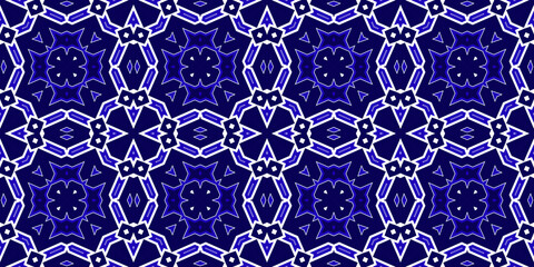 Seamless pattern banner blue and white. Merry Christmas. Happy New Year. Frost and snowflakes pattern