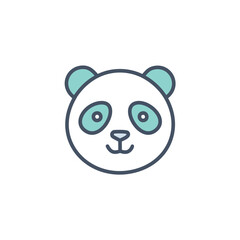 Cute panda face icon. Adorable panda illustration perfect for kids projects,  symbolizing peace and gentleness.