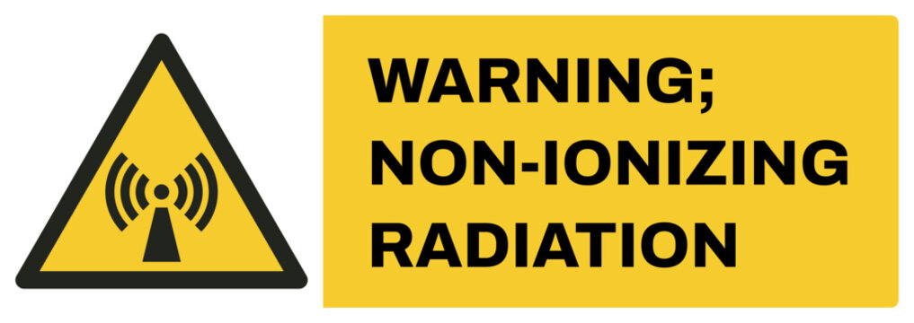 ISO warning safety signs uppercase text_warning ; non-ionizing radiation_landscape size 1/2 a4,a3,a2,a1 