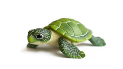 Cute Green Turtle Toy isolated on a white background