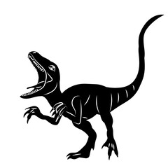 dragon silhouette on white background, vector