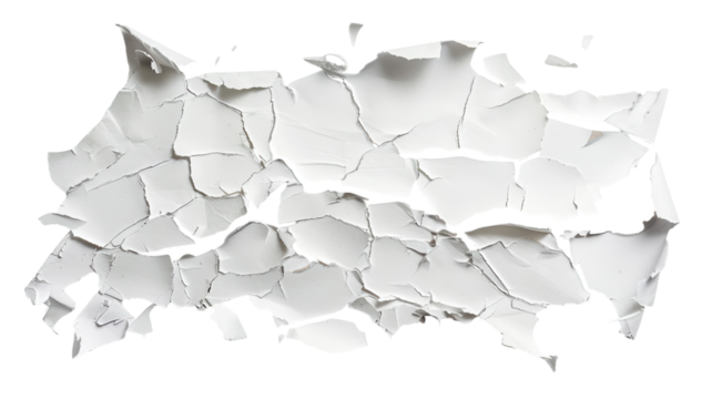 Vibrant yellow backdrop highlights textured, peeling white layers in a dynamic, artistic composition