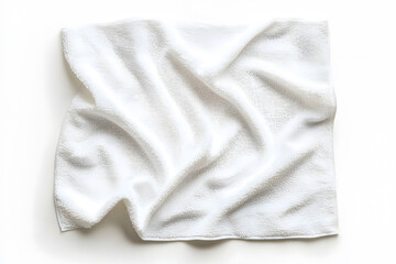 Fototapeta premium White folded soft towel, isolated on white background