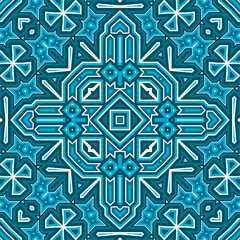Seamless square pattern blue and white. Frost texture pattern. Merry Christmas. Happy New Year.