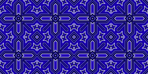 Seamless pattern banner blue and white. Merry Christmas. Happy New Year. Frost and snowflakes pattern