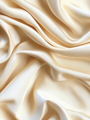 Obraz premium Soft Silky Cream Fabric Drapery with Pleats and Smooth Texture for Elegant Background
