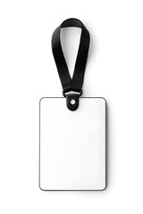 Fototapeta premium Identification blank plastic id, badge mockup, isolated on white background