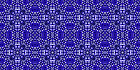 Seamless pattern banner blue and white. Merry Christmas. Happy New Year. Frost and snowflakes pattern