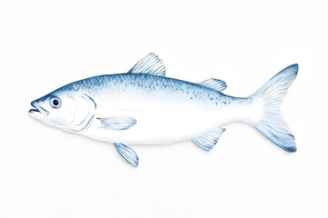 Fish watercolor illustration isolated on white background