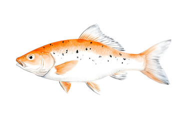 Obraz premium Fish watercolor illustration isolated on white background