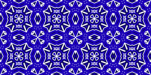 Seamless pattern banner blue and white. Merry Christmas. Happy New Year. Frost and snowflakes pattern