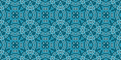 Seamless pattern banner blue and white. Merry Christmas. Happy New Year. Frost and snowflakes pattern