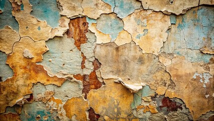 Fototapeta premium Abstract Texture of Aged, Flaking Wall with Earthy Tones and Hues