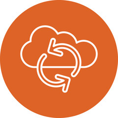 Data Sync line circle icon