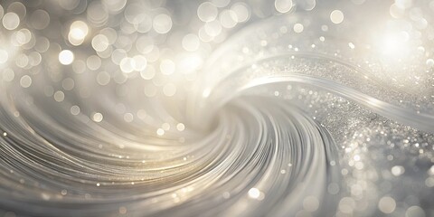 Abstract Swirling Silver and Gold Glitter Background with Bokeh Lights