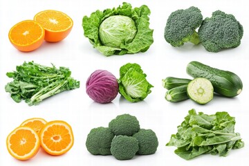 Healthy Vegetables and Fruits Collage