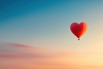 Obraz premium Floating affection a romantic heart-shaped balloon experience