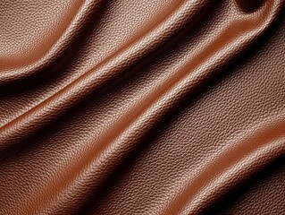 Textured Brown Leather Surface with Soft Waves and Rich Hues Details