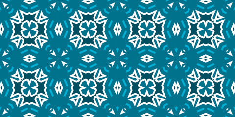 Seamless pattern banner blue and white. Merry Christmas. Happy New Year. Frost and snowflakes pattern