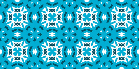 Seamless pattern banner blue and white. Merry Christmas. Happy New Year. Frost and snowflakes pattern