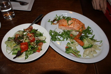 salad with salmon