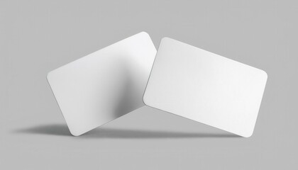 Blank White Gift Cards Mockup. High-Quality Stack of Plain Gift Cards with Rounded Corners for Branding, Business Promotions, Custom Design Templates, Personalized Vouchers, or Event Use Example