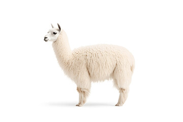 Obraz premium Lama alpaca animal isolated on white background