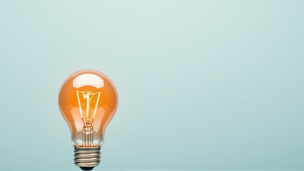 Bright lightbulb symbolizes innovative ideas and creative thinking for successful business solutions