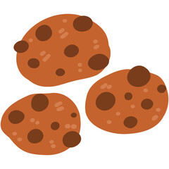 Chocolate chip cookie illustration